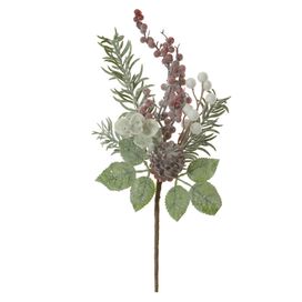 Haste Berry com Pinha Verde 33cm Florarte