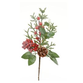 Haste Berry com Pinha Vermelho 35cm Florarte