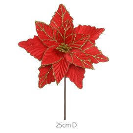 Haste Bico Papagaio Aveludado com Glitter Vermelho Dourado Florarte