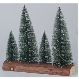 Mini Árvore Natal Flocked x4 com Led 18,5cm  Florarte