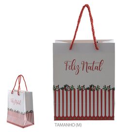 Sacola de Papel Guirlanda Berry Vermelho Florarte