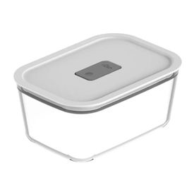 Pote de Vidro Hermético Fresh Lock 1,2L Branco Fechado Martiplast