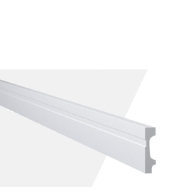 Rodapé Poliestireno 7cm com Friso FZ7 Branco Gart