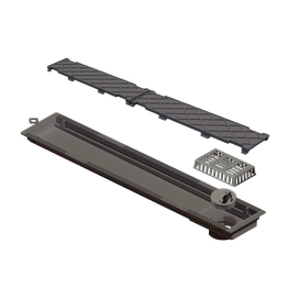 Ralo Linear Pvc Seco 50cm Oculto Cinza