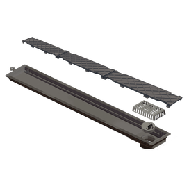 Ralo Linear Pvc Seco 75cm Oculto Cinza