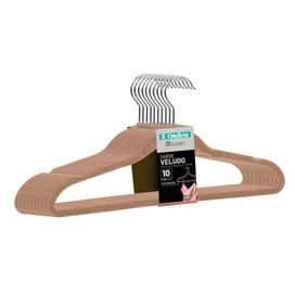 Cabide Veludo 42cm 10 Peças Bege Ordene