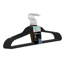Cabide Emborrachado 40,5cm 10 Peças Preto Ordene