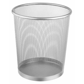 Lixeira de Ferro Redonda 8,5L Prata Ordene