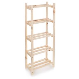 Estante Madeira Modular Pinus 5 Niveis Natural Bemfixa