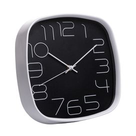 Relógio de Parede Plástico Square 25,5cm Branco Rojemac