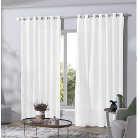 Cortina Duplex 420x280cm 12 Monaco Branco Bella Janela