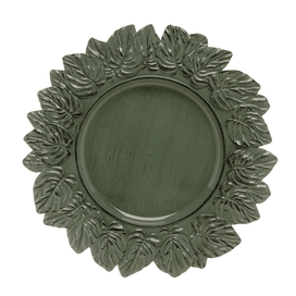 Sousplat de Plástico Garden Leaf 35cm Verde Lyor