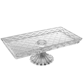 Travessa para Servir de Cristal com Pé Deli 34cm Incolor Lyor