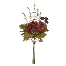Buque Hortência Ramalhete com Fita 55cm Marsala Flor Arte