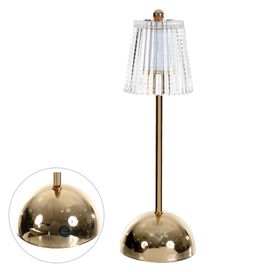 Luminária Mesa Led com USB 31,5cm Dourado Flor Arte