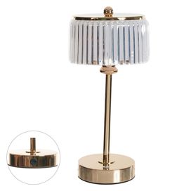 Luminária Mesa Led com Usb 29cm Dourado Flor Arte
