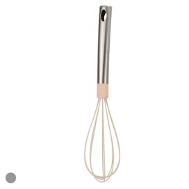 Batedor de Ovos Silicone Fouet 33cm Saara Bege Flor Arte