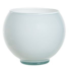 Vaso de Vidro Tailândia 13x12cm Branco Flor Arte
