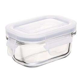 Pote Hermético Retangular de Vidro com Tampa 120ml Incolor Lyor