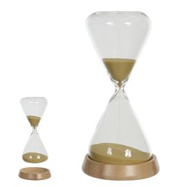 Ampulheta de Vidro 10x22,5cm 30 Minutos Ocre Flor Arte