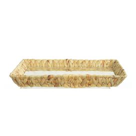 Bandeja Decorativa Fibra Natural 6x39x29cm Flor Arte
