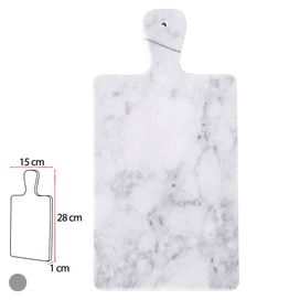 Tábua de Frios Mármore com Cabo Retangular 15x28cm Flor Arte
