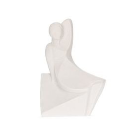 Escultura Mulher Poliresina Branco Mart Presentes