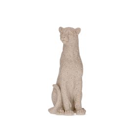 Escultura Leopardo em Poliresina Cinza Mart Presentes