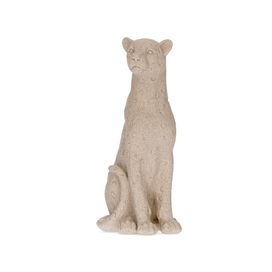 Escultura Leopardo em Poliresina Cinza Mart Presentes