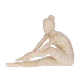 Escultura Bailarina em Poliresina Bege Mart Presentes