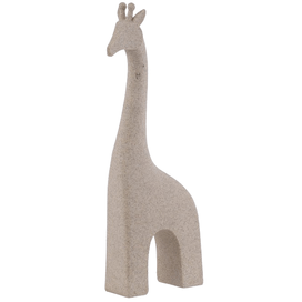 Escultura Girafa Poliresina 13x33cm Bege Flor Arte