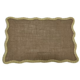 Lugar Americano Juta 30x45cm Retangular Marrom Flor Arte