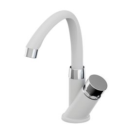 Torneira para Lavatório de Mesa Automática Branco e Cromado Tigre