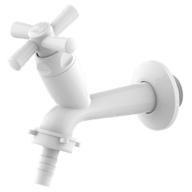 Torneira para Tanque Bico Mangueira 10cm Cross Branco Tigre