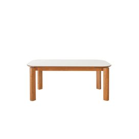 Mesa krv 320 160x90cm Catedral Imbuia mel Vidro Off white Kr Móveis