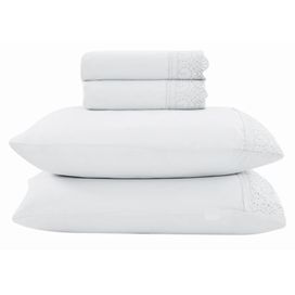 Jogo Roupa de Cama Rendas Casal 4 Peças Branco Hedrons