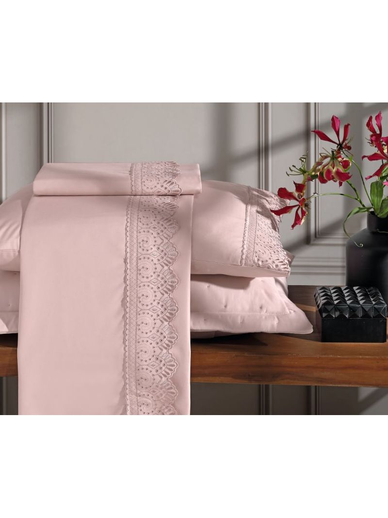 2296534-Jogo-Roupa-de-Cama-Rendas-Casal-4-Pecas-Rosa-Tule-Hedrons-AMOEDO