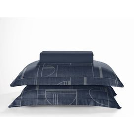 Jogo de Cama Toque de Algodão Estampado Casal 3 Peças Giotto Hedrons