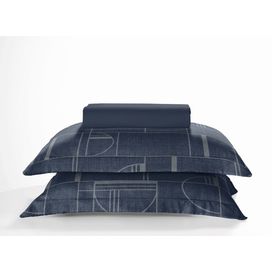 Jogo de Cama Toque de Algodão Estampado Queen 3 Peças Giotto Hedrons