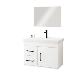 Kit Onix 63cm com Bancada, Espelho e Torneira branco Astral Design