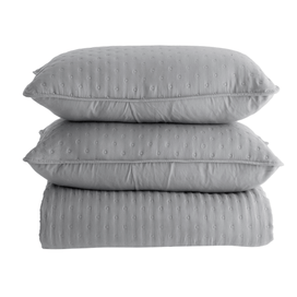 Kit Colcha Chamonix Cinza Queen BecaDecor