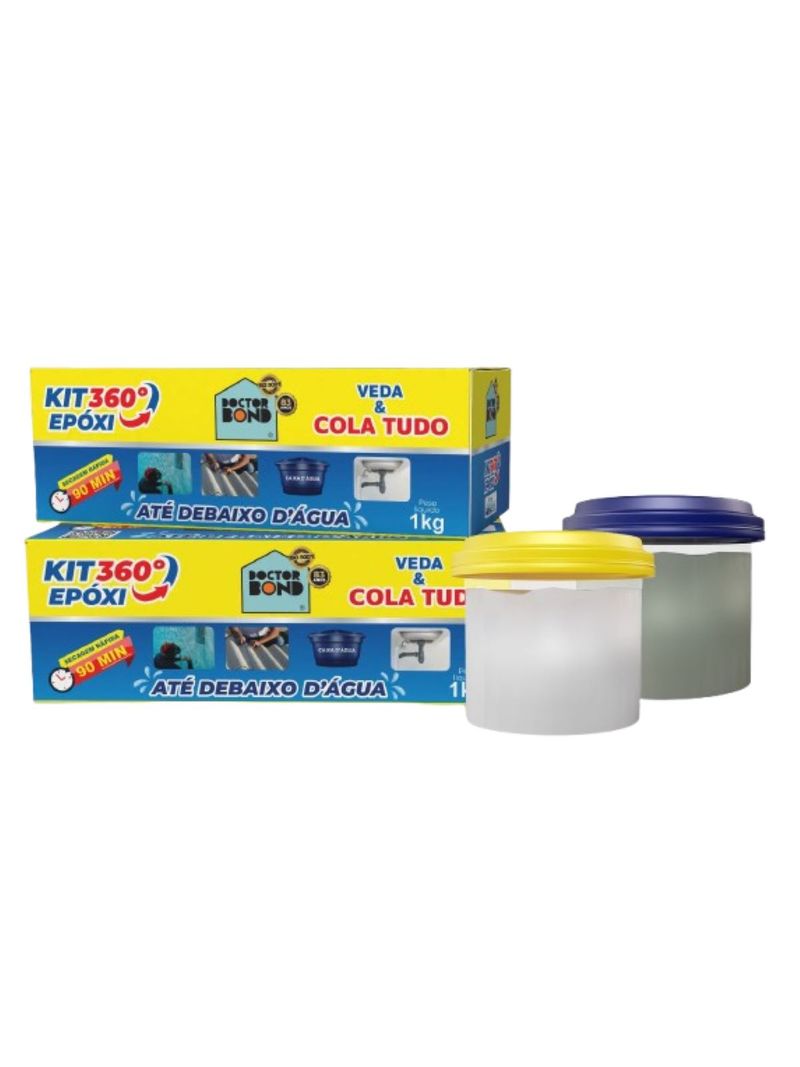 2246270-MASSA EPOXI KIT SECAGEM RAPIDA COLA 1KG-Amoedo