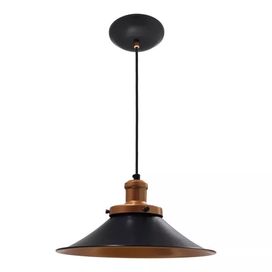 Pendente Industrial Tokyo 1xE27 Preto e Cobre Ideal Iluminação