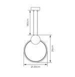 2350956 Pendente King III 12W 3000K Dourado Luminatti - Amoedo