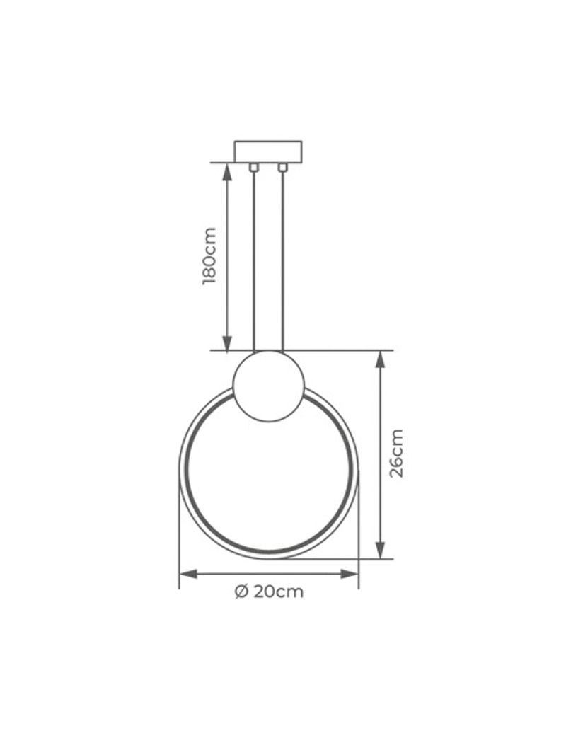 2350956 Pendente King III 12W 3000K Dourado Luminatti - Amoedo