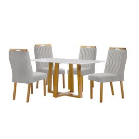 Conjunto Mesa Pedro com 4 cadeiras Genova Mel Art Assentos