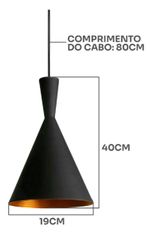 1717820-Pendente-TD-902-1xE27-Preto-com-Dourado-Taschibra---Amoedo