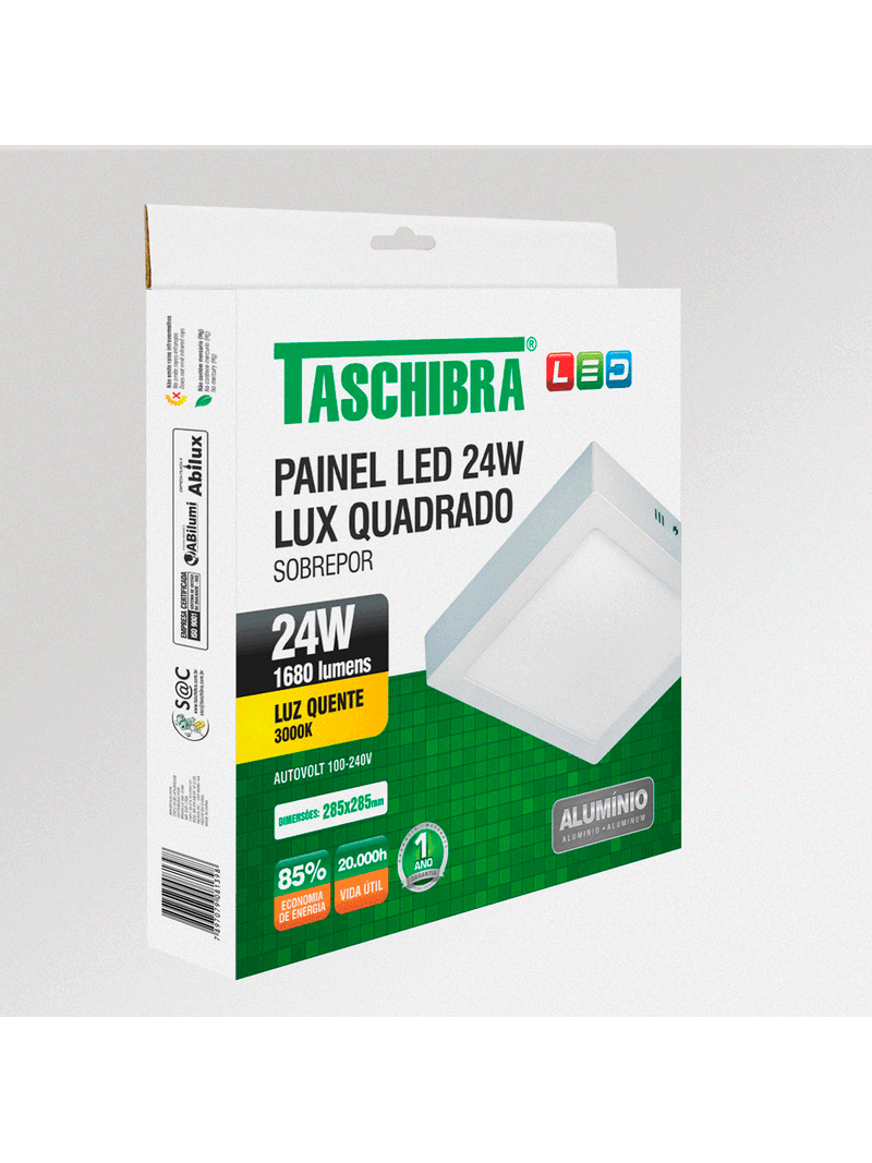 Painel-de-Led-30-Quadrado-Sobrepor-24W-3000K-Taschibra