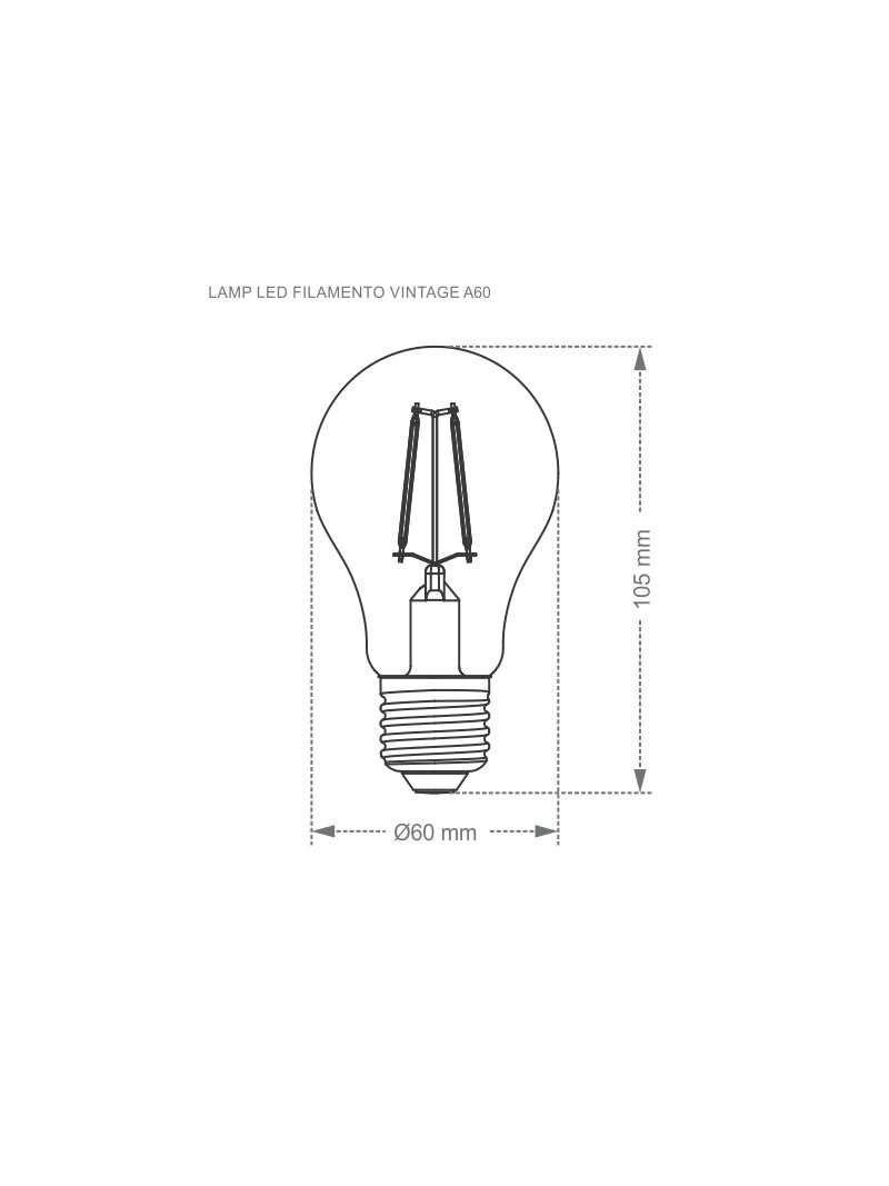 1787231 Lampada Led Filamento Vintage A60 4W Ambar Taschibra - Amoedo