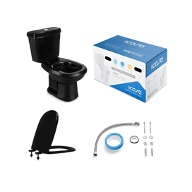 Kit Bacia Acoplada Sabatini Preto Icasa